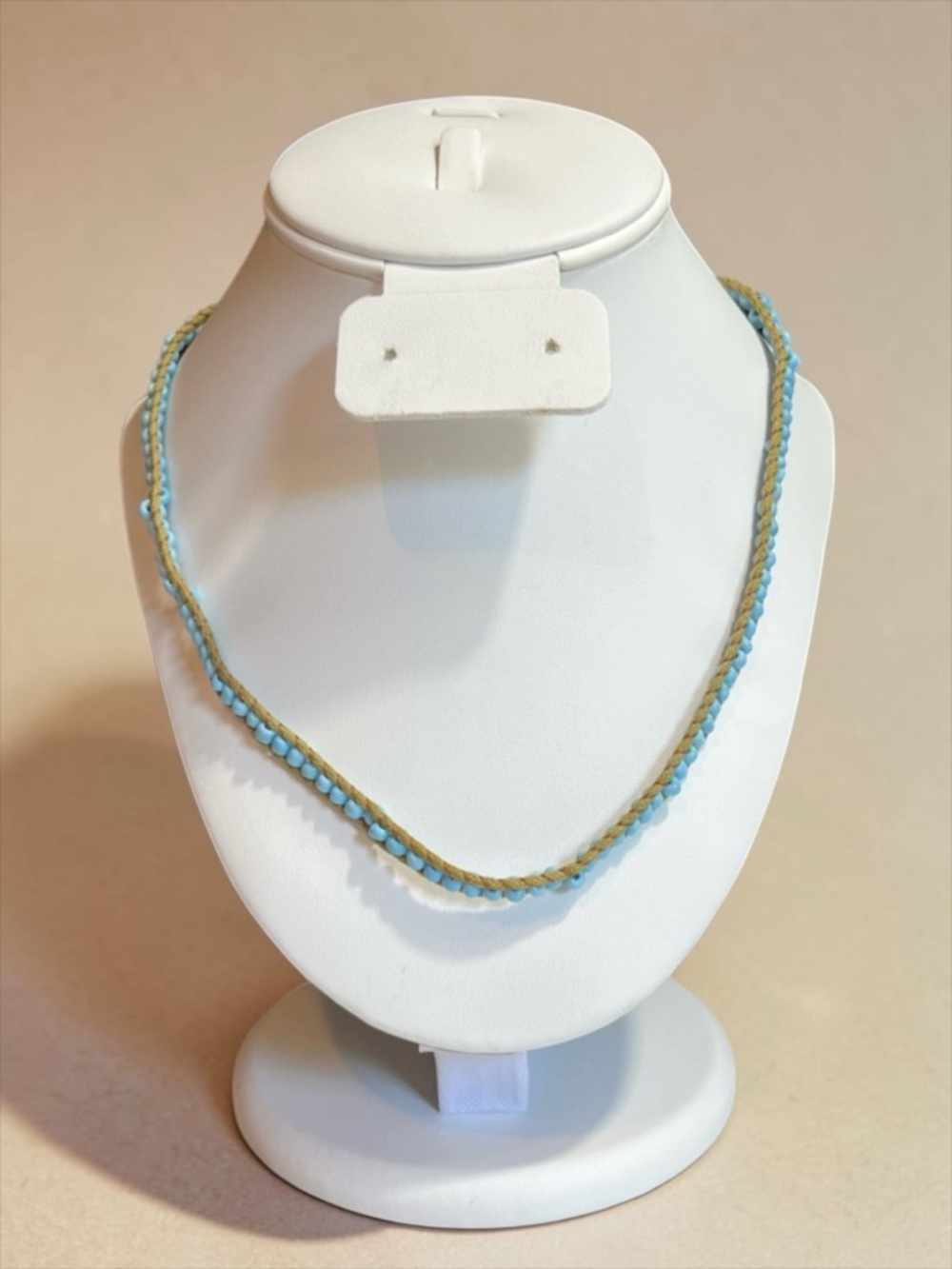Calypso Studios Boho Blue Turquoise Seed Bead Corded Necklace CC